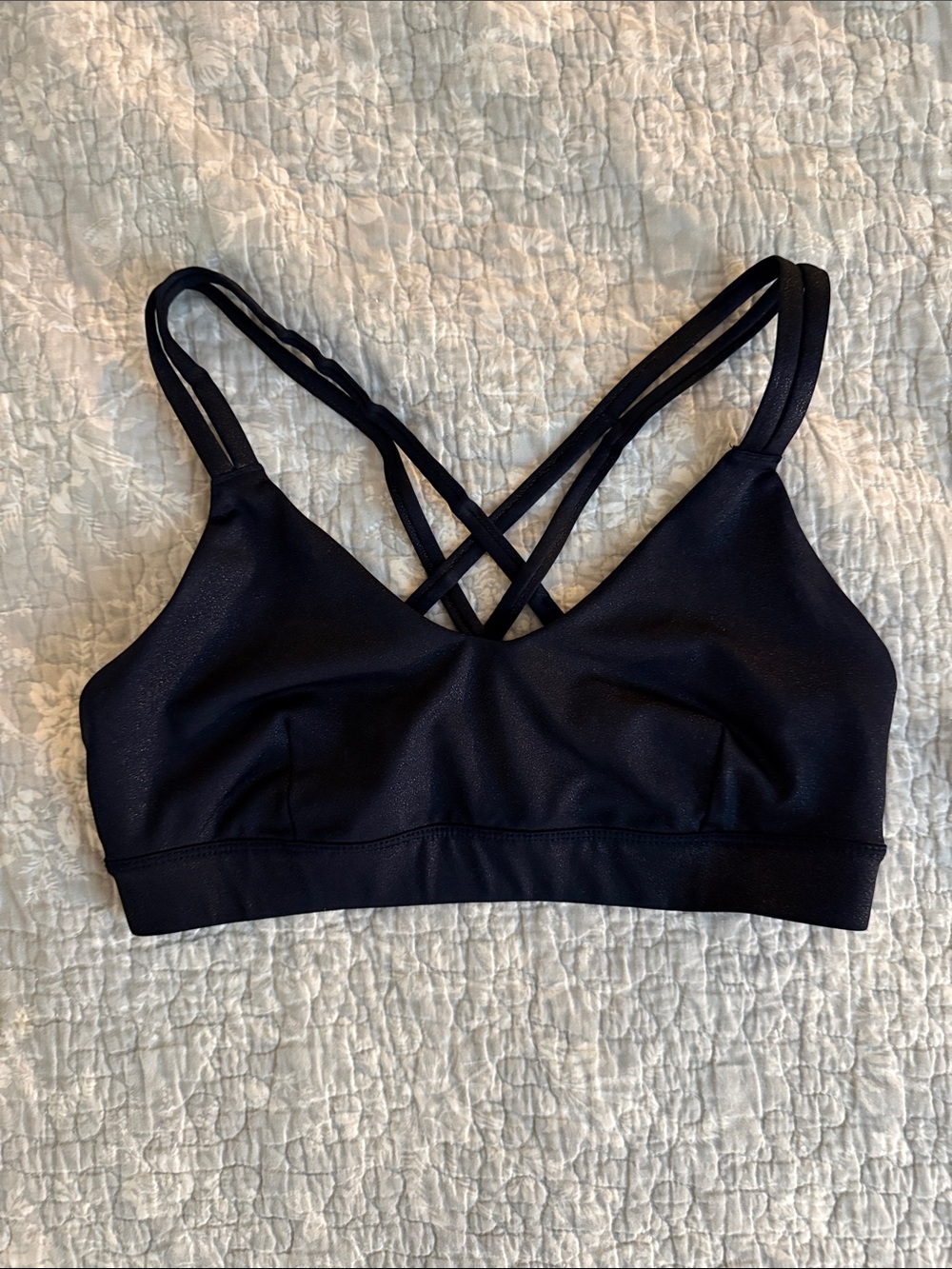 JoyLab Black Shimmer Strappy Sports Bralette